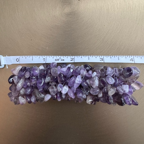 Amethyst Chips Carpet Stretch Bracelet 241.00ctw stretch bracelet 4 inch across - Picture 1 of 8